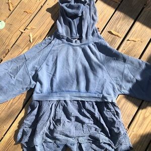 Free people blue oversized tunic hoodie